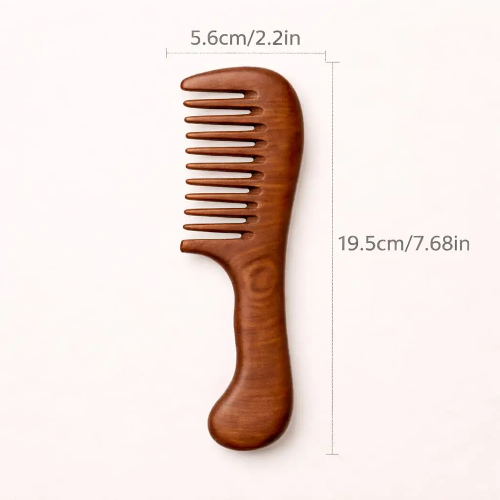 Wide Natural Wooden Comb - Image 6