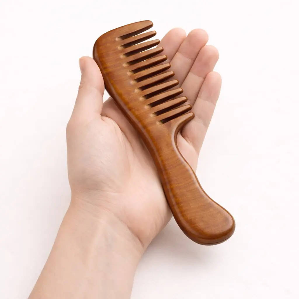 Wide Natural Wooden Comb - Image 7