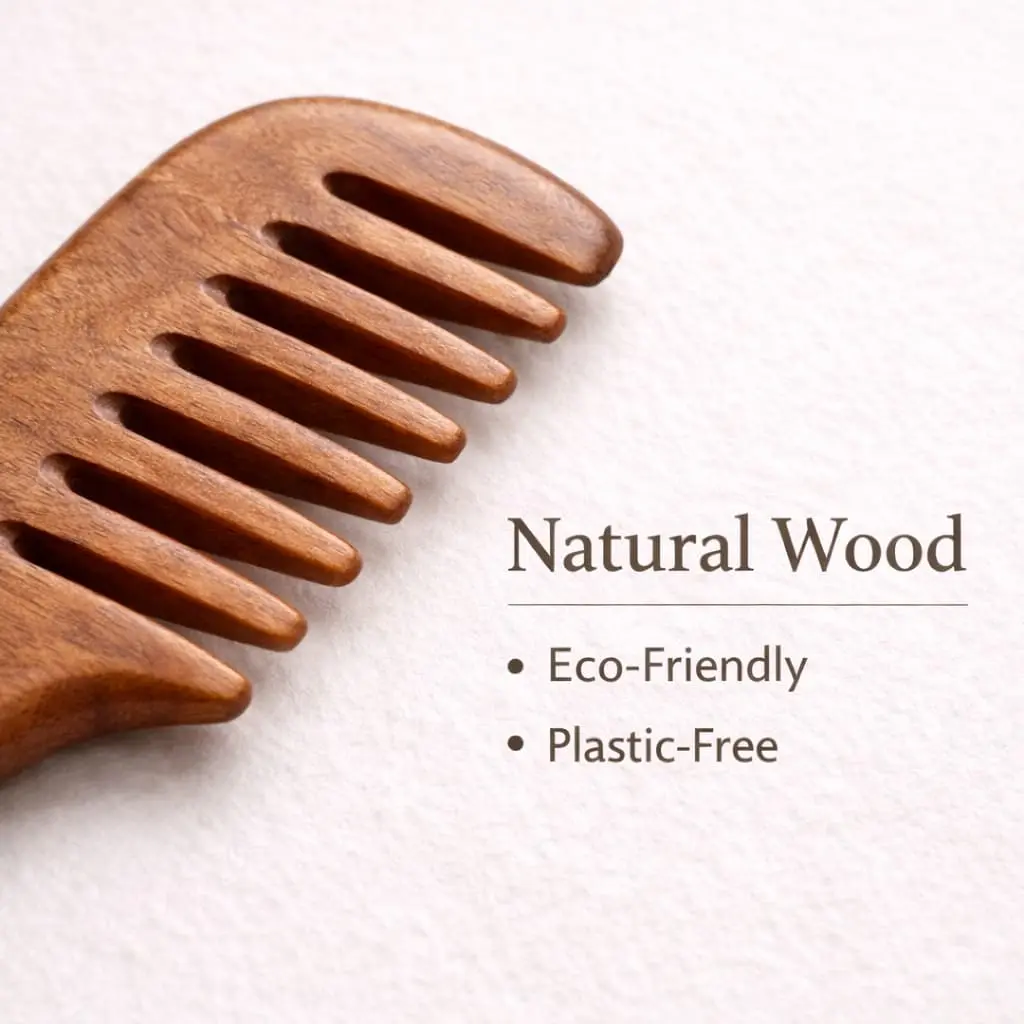 Wide Natural Wooden Comb - Image 8