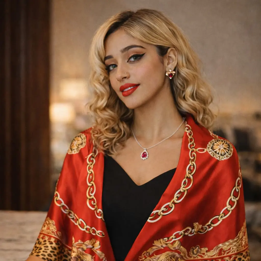 90×90 Large Square Silk Scarf - Image 4